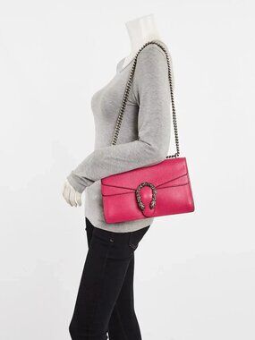 Gucci Pink Leather Dionysus Small Shoulder Bag